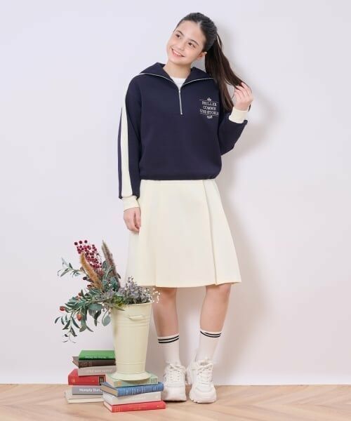 pom ponette junior / ポンポネット ジュニア ソックス | イヌ刺しゅうライン入りリブクルーソックス | 詳細7