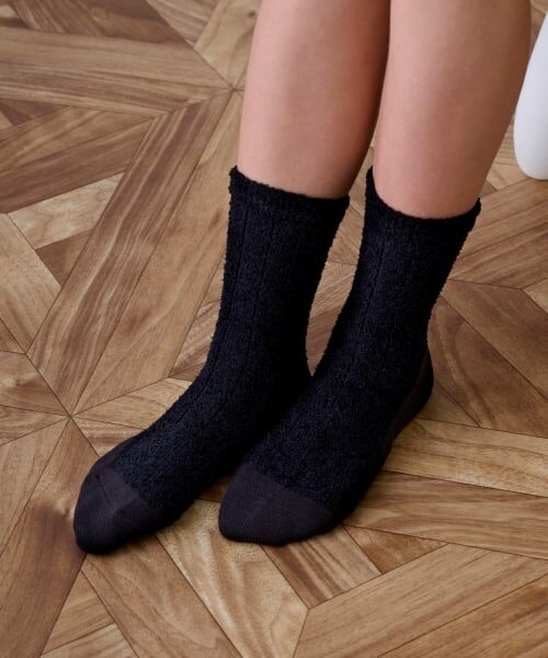 pom ponette junior / ポンポネット ジュニア ソックス | シャギーリブクルーソックス（黒）