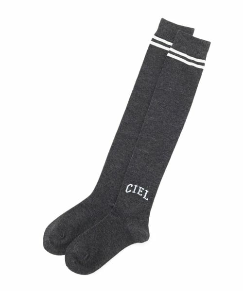 pom ponette junior / ポンポネット ジュニア ソックス | ライン入りCIELニーハイソックス（グレー）