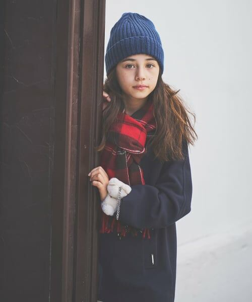 pom ponette junior / ポンポネット ジュニア マフラー・ショール・スヌード・ストール | 【静電気防止】カシミヤタッチチェックマフラー | 詳細13