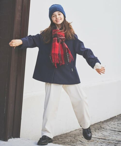 pom ponette junior / ポンポネット ジュニア マフラー・ショール・スヌード・ストール | 【静電気防止】カシミヤタッチチェックマフラー | 詳細14