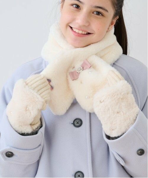pom ponette junior / ポンポネット ジュニア 手袋 | ミトンファー手袋 | 詳細10