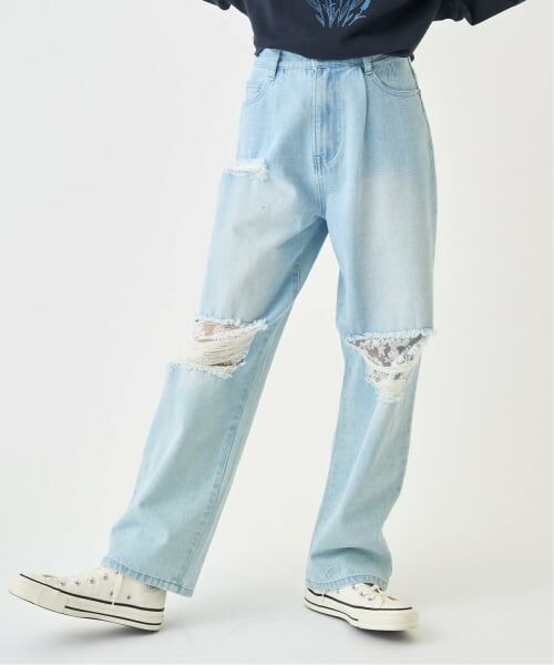 pom ponette junior / ポンポネット ジュニア その他パンツ | ダメージデニムパンツ | 詳細12