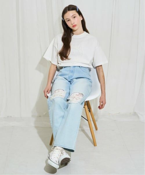 pom ponette junior / ポンポネット ジュニア その他パンツ | ダメージデニムパンツ | 詳細27