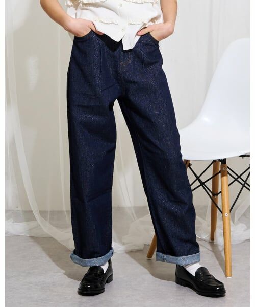 pom ponette junior / ポンポネット ジュニア その他パンツ | デニムパンツ（紺）