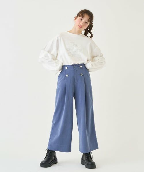 pom ponette junior / ポンポネット ジュニア その他パンツ | サスペンダーつき釦ワイドパンツ | 詳細14