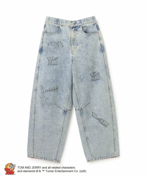 pom ponette junior / ポンポネット ジュニア その他パンツ | 【TOM&JERRY】バレルシルエットパンツ(ライト ブルー)