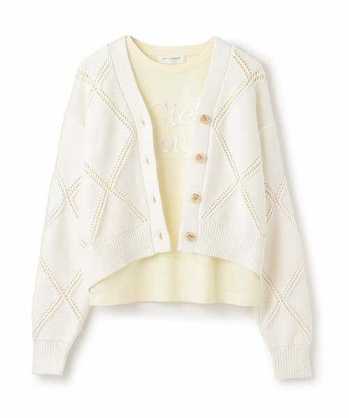 pom ponette junior / ポンポネット ジュニア カーディガン・ボレロ | アーガイルメッシュカーディガン＆Tシャツセット | 詳細13