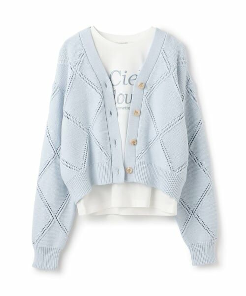 pom ponette junior / ポンポネット ジュニア カーディガン・ボレロ | アーガイルメッシュカーディガン＆Tシャツセット | 詳細14