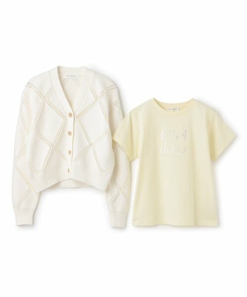 pom ponette junior / ポンポネット ジュニア カーディガン・ボレロ | アーガイルメッシュカーディガン＆Tシャツセット | 詳細2