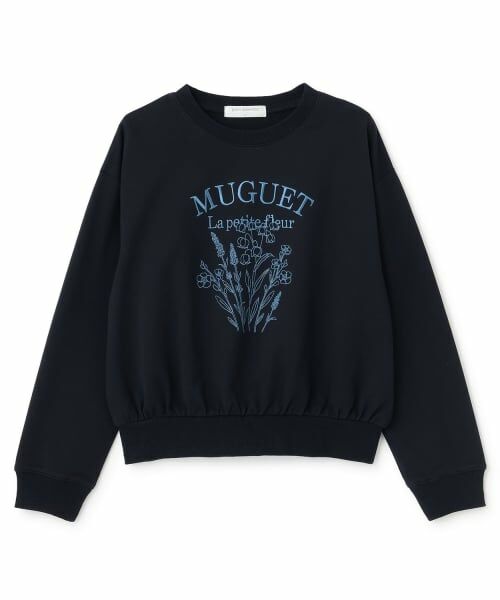 pom ponette junior / ポンポネット ジュニア スウェット | フラワー刺しゅうプルオーバー | 詳細9