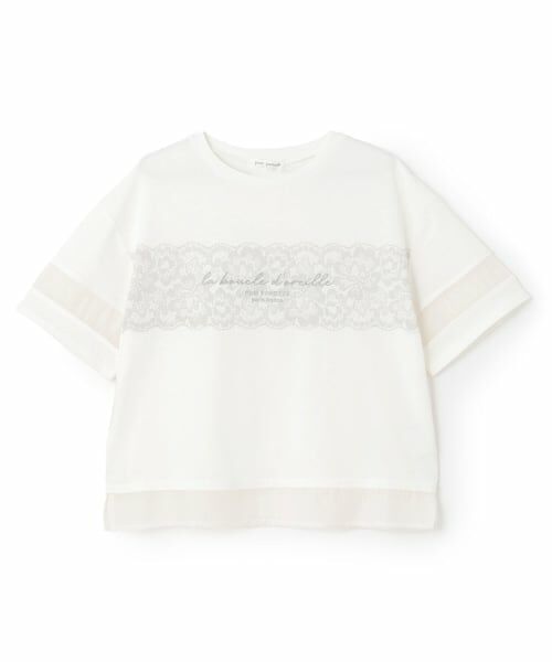 pom ponette junior / ポンポネット ジュニア Tシャツ | 【130cmあり】【吸水速乾】シアースリーブトップス（白）