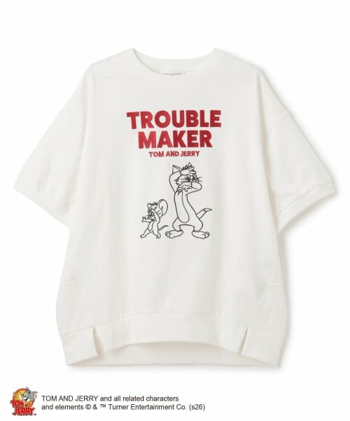 pom ponette junior / ポンポネット ジュニア Tシャツ | 【TOM＆JERRY】変形Tシャツ（オフ ホワイト）