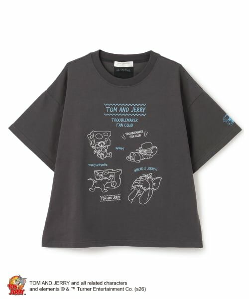 pom ponette junior / ポンポネット ジュニア Tシャツ | 【TOM＆JERRY】Big Tシャツ（チャコール）