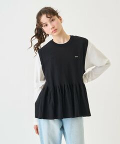 pom ponette junior / ポンポネット ジュニア ニット・セーター | ペプラムニットベスト＆Tシャツセット