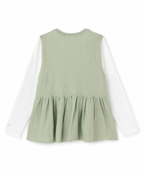 pom ponette junior / ポンポネット ジュニア ニット・セーター | ペプラムニットベスト＆Tシャツセット | 詳細1