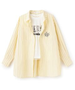 pom ponette junior / ポンポネット ジュニア シャツ・ブラウス | 【130cmあり】長袖シャツ×フォトロゴTシャツ