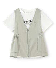 pom ponette junior / ポンポネット ジュニア Tシャツ | ペプラムジレ×インナーTシャツ