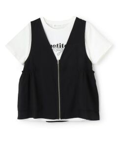 pom ponette junior / ポンポネット ジュニア Tシャツ | ペプラムジレ×インナーTシャツ