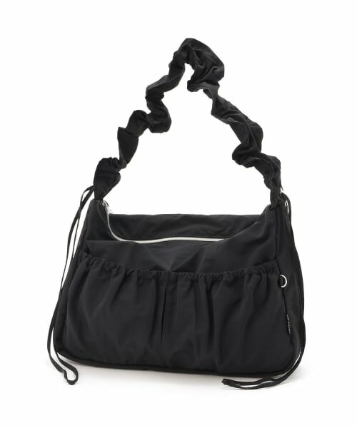 pom ponette junior / ポンポネット ジュニア ショルダーバッグ | ギャザーショルダー（黒）