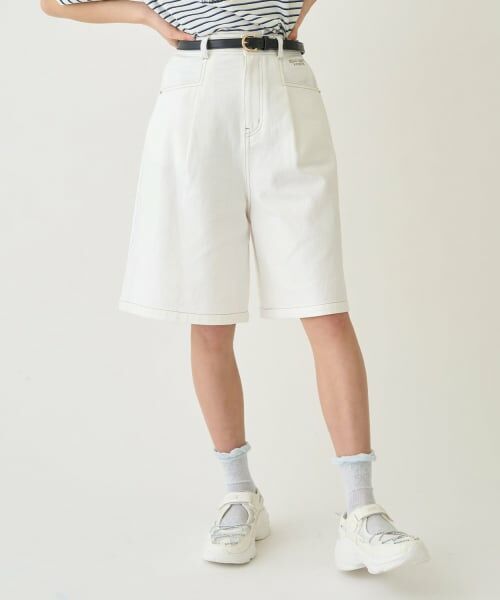 pom ponette junior / ポンポネット ジュニア ショート・ハーフ・半端丈パンツ | ハーフパンツ（白）