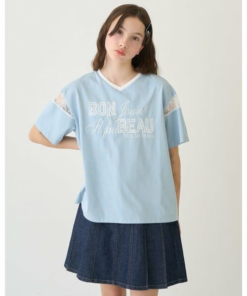 pom ponette junior / ポンポネット ジュニア Tシャツ | 【130cmあり】【接触冷感】レースワッペンTシャツ | 詳細14