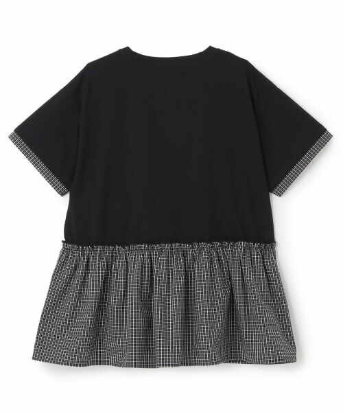 pom ponette junior / ポンポネット ジュニア Tシャツ | 【接触冷感】ペプラムチェックプルオーバー | 詳細1