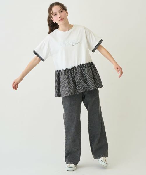 pom ponette junior / ポンポネット ジュニア Tシャツ | 【接触冷感】ペプラムチェックプルオーバー | 詳細14