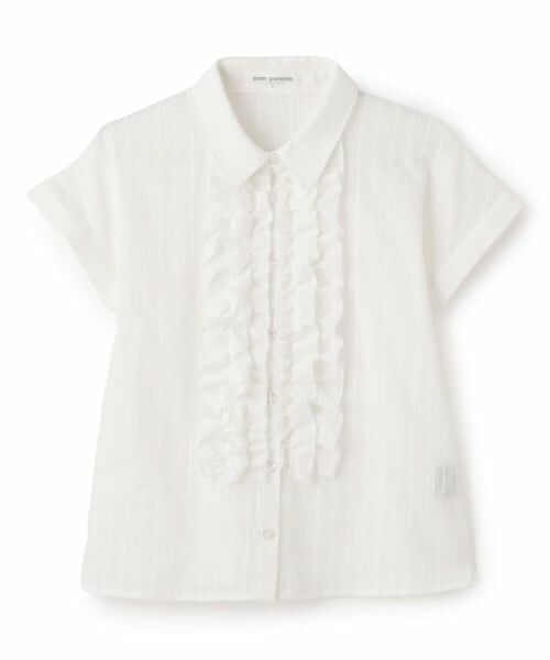 pom ponette junior / ポンポネット ジュニア シャツ・ブラウス | ラッフルブラウス（オフ ホワイト）