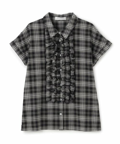 pom ponette junior / ポンポネット ジュニア シャツ・ブラウス | ラッフルブラウス（黒）