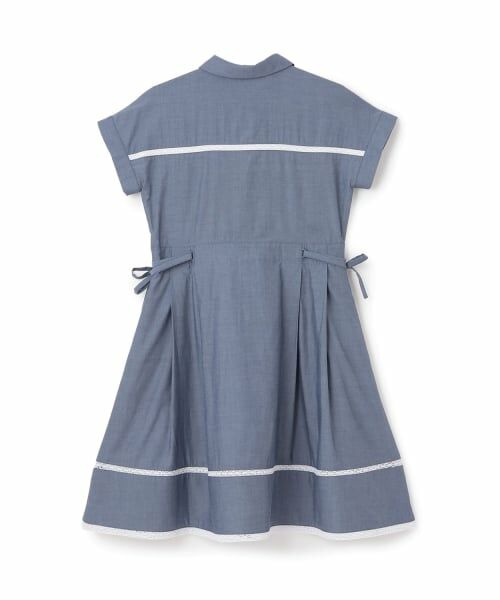 pom ponette junior / ポンポネット ジュニア ミニ丈・ひざ丈ワンピース | 【130cmあり】サイドリボンシャツワンピース | 詳細1