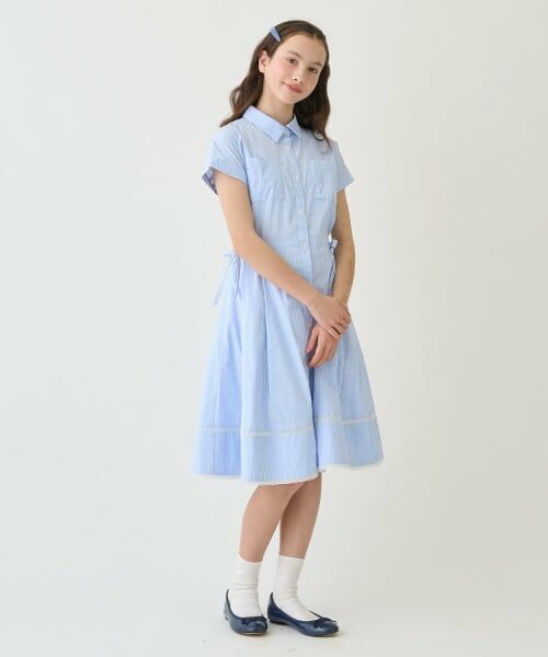 pom ponette junior / ポンポネット ジュニア ミニ丈・ひざ丈ワンピース | 【130cmあり】サイドリボンシャツワンピース | 詳細15