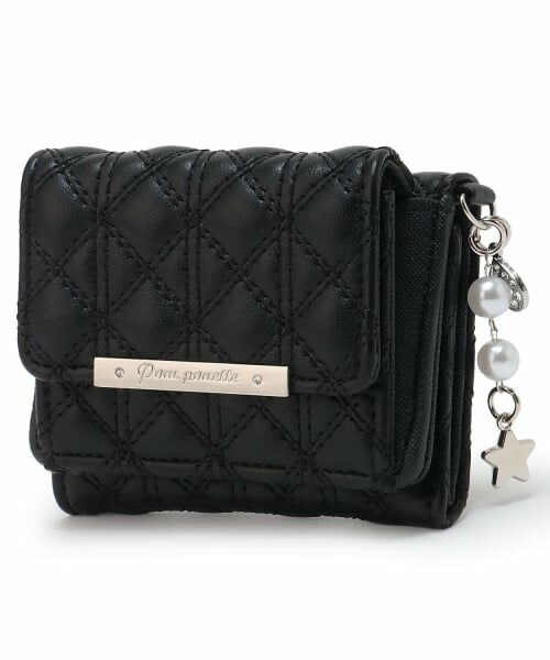 pom ponette junior / ポンポネット ジュニア 財布・コインケース・マネークリップ | キルトデザインミニウォレット（黒）