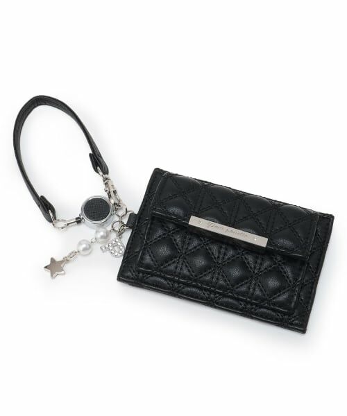 pom ponette junior / ポンポネット ジュニア カードケース・名刺入れ・定期入れ | キルトデザインマルチパスケース（黒）