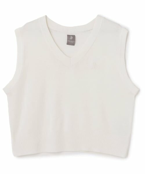 pom ponette junior / ポンポネット ジュニア ニット・セーター | 【接触冷感・抗菌防臭】Vネックニットベスト（白）