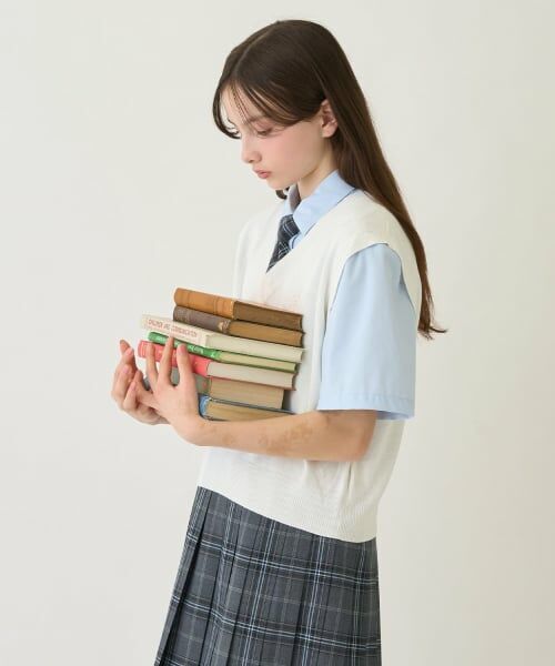 pom ponette junior / ポンポネット ジュニア カーディガン・ボレロ | 【接触冷感・抗菌防臭】Vネックニットベスト | 詳細11