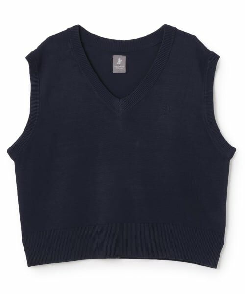 pom ponette junior / ポンポネット ジュニア ニット・セーター | 【接触冷感・抗菌防臭】Vネックニットベスト（紺）