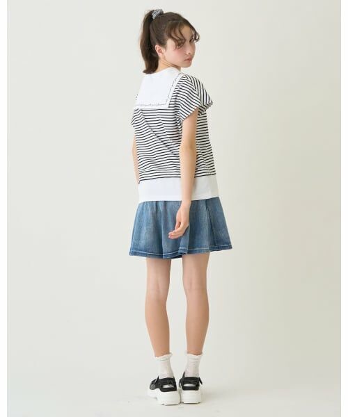 pom ponette junior / ポンポネット ジュニア ショート・ハーフ・半端丈パンツ | カットソーデニムマーメイドキュロットパンツ | 詳細9