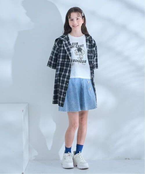 pom ponette junior / ポンポネット ジュニア ショート・ハーフ・半端丈パンツ | 【130cmあり】【接触冷感】ラップデニムキュロット | 詳細14