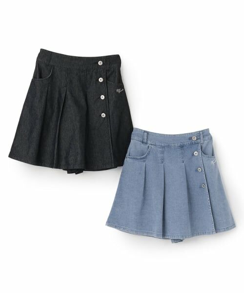 pom ponette junior / ポンポネット ジュニア ショート・ハーフ・半端丈パンツ | 【130cmあり】【接触冷感】ラップデニムキュロット | 詳細9