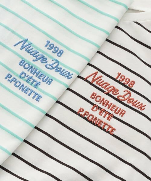 pom ponette junior / ポンポネット ジュニア Tシャツ | 【130cmあり】バックロゴボーダーTシャツ | 詳細3