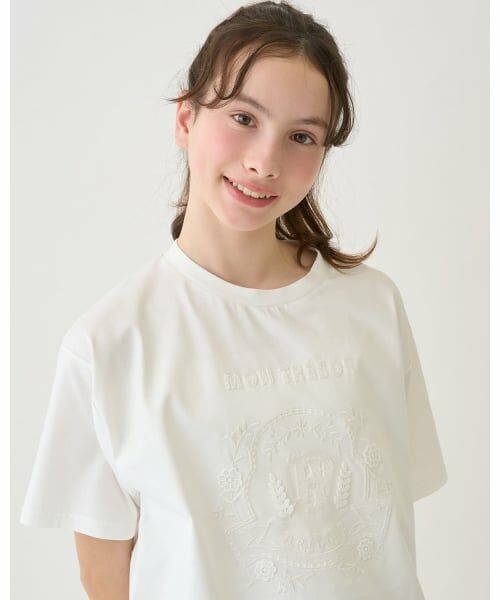 pom ponette junior / ポンポネット ジュニア Tシャツ | 【130cmあり】【接触冷感】レースモチーフ刺しゅうTシャツ | 詳細17