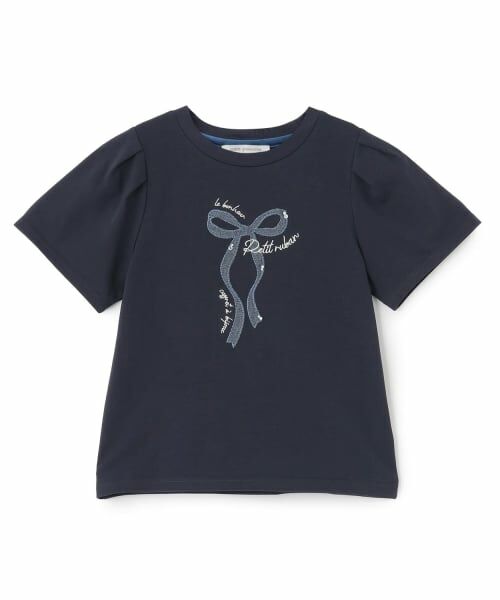 pom ponette junior / ポンポネット ジュニア Tシャツ | 【GOOD PRICE】【吸水速乾】リボンTシャツ（紺）