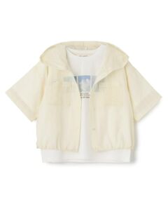 pom ponette junior / ポンポネット ジュニア パーカー | 【130cmあり】シアーシャツパーカ＆Tシャツセット