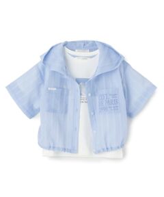 pom ponette junior / ポンポネット ジュニア パーカー | 【130cmあり】シアーシャツパーカ＆Tシャツセット