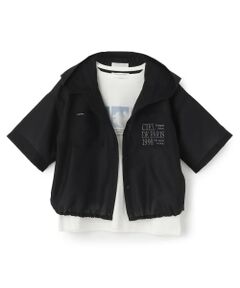 pom ponette junior / ポンポネット ジュニア パーカー | 【130cmあり】シアーシャツパーカ＆Tシャツセット