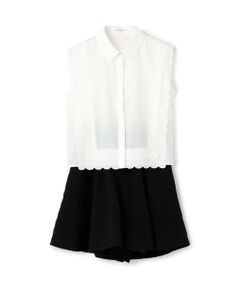 pom ponette junior / ポンポネット ジュニア その他トップス | 【機能素材】UV/遮熱/接触冷感/スカラップブラウスセットアップ