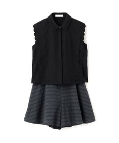 pom ponette junior / ポンポネット ジュニア その他トップス | 【機能素材】UV/遮熱/接触冷感/スカラップブラウスセットアップ