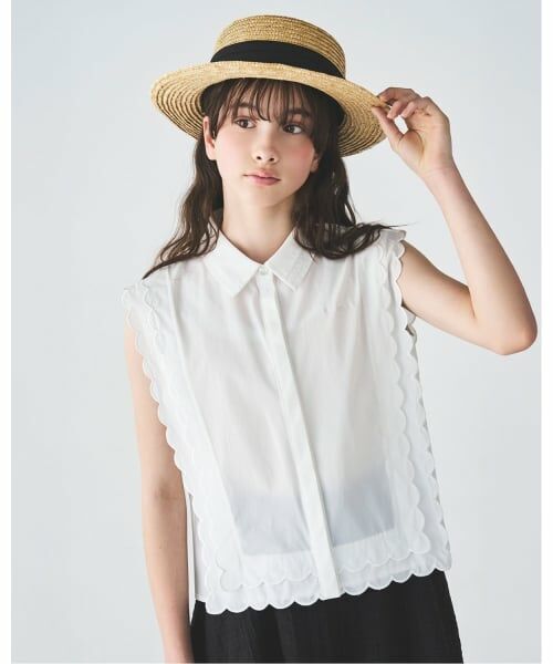 pom ponette junior / ポンポネット ジュニア その他トップス | 【機能素材】UV/遮熱/接触冷感/スカラップブラウスセットアップ | 詳細22