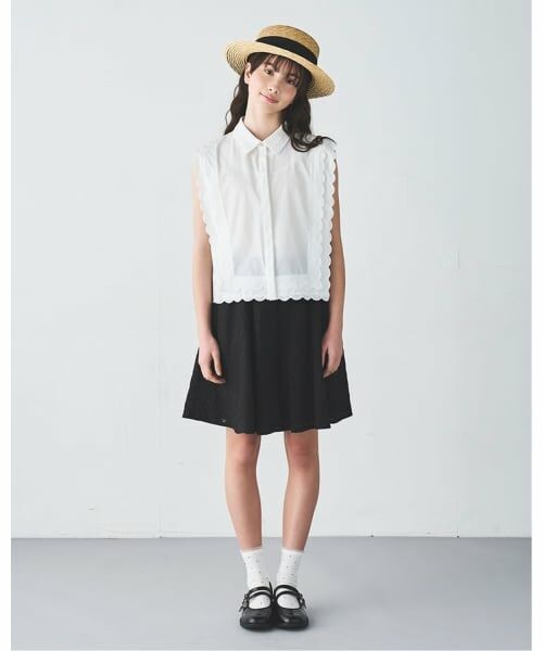 pom ponette junior / ポンポネット ジュニア その他トップス | 【機能素材】UV/遮熱/接触冷感/スカラップブラウスセットアップ | 詳細24
